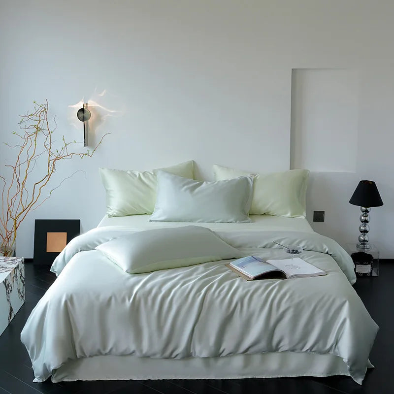 Afralia™ Silk Comforter Set: Super Soft Cooling Bedding in Solid Colors