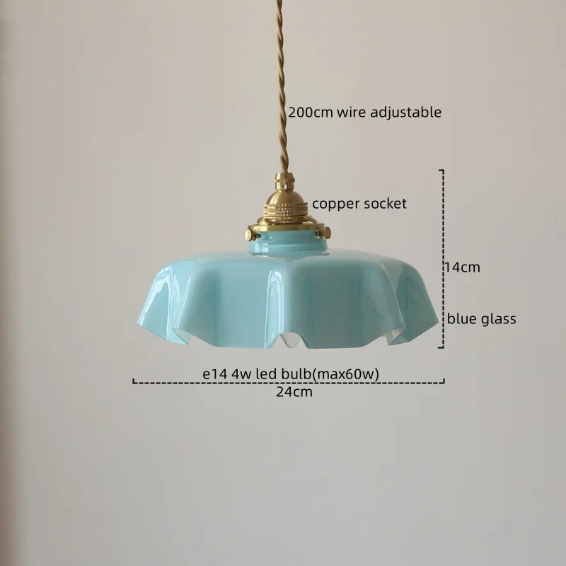 Afralia™ Yellow Glass LED Pendant Light: Modern Nordic Hanging Lamp for Dining Room & Kitchen
