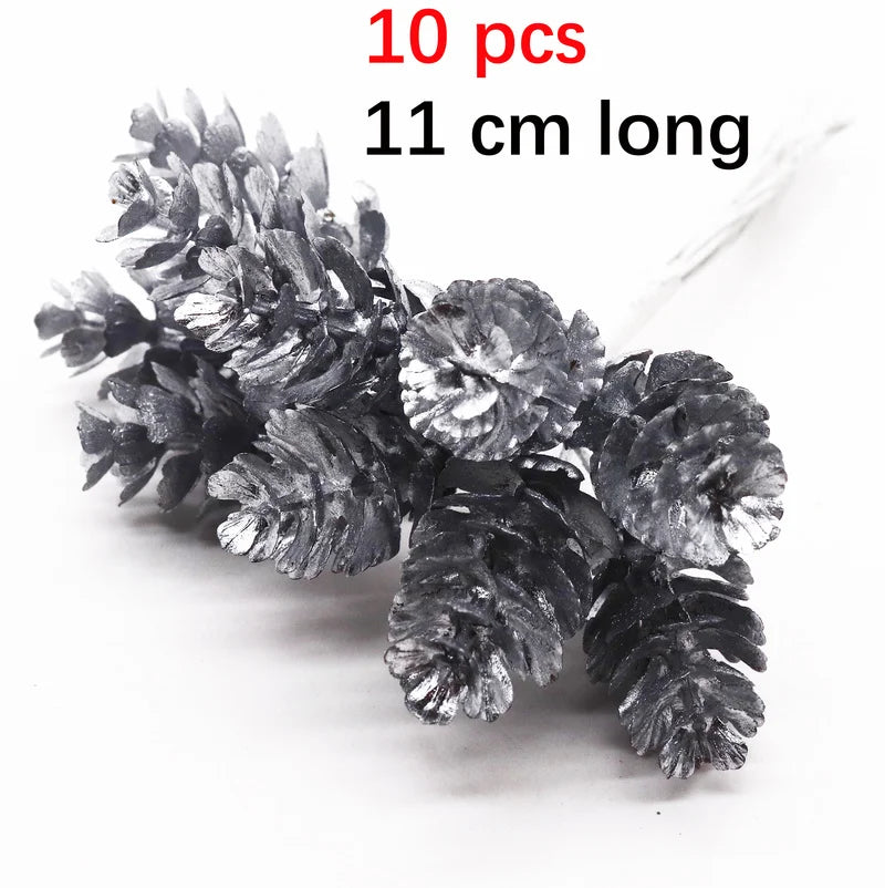 Afralia™ Silver Hybrid Flower Stamen Berries Bundle for DIY Wedding Cake Decor