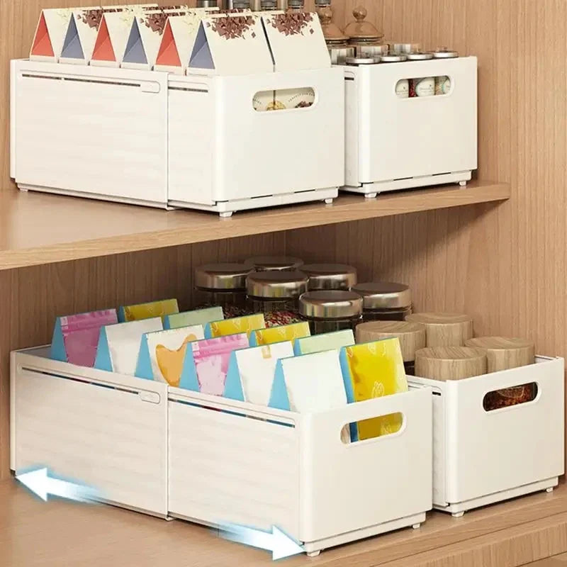 Afralia™ Telescopic Drawer Basket Storage Organizer: Bathroom, Closet, Makeup, Underwear Organization
