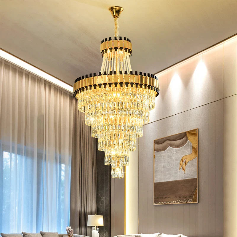 Afralia™ Crystal Chandelier: Modern Luxury for Duplex Villa, Hotel, Club, and Banquet Hall