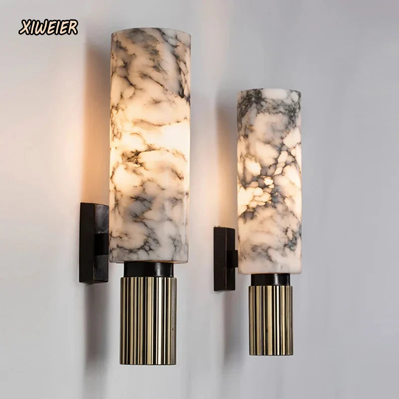 Afralia™ Marble Wall Lamp: Luxe Postmodern Style, Copper Finish, Medieval-Inspired, Perfect for Living Room