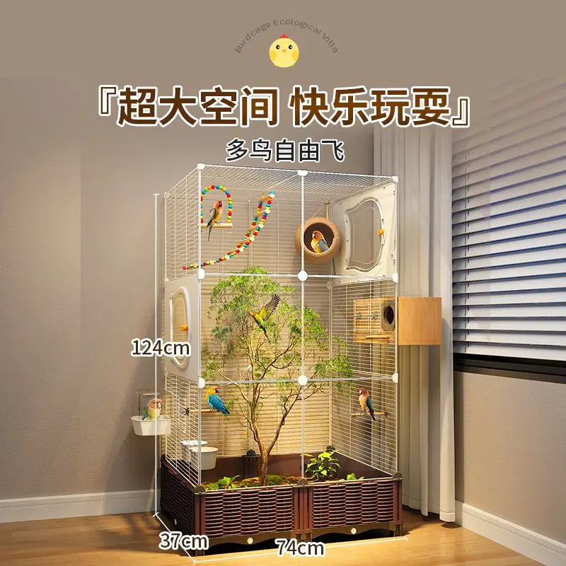 Afralia™ Luxury Tiger Skin Villa with Peony Cage