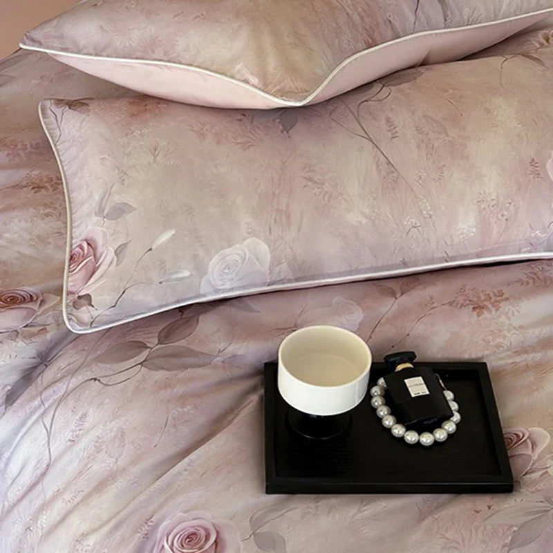 Afralia™ Luxury Faux Silk 3D Printed Cooling Bedding Set for Adults