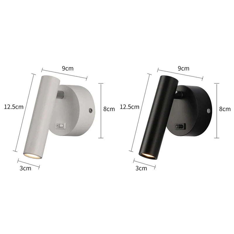 Afralia™ LED Wall Lamps with Switch - Adjustable Angle Bedside Spotlights