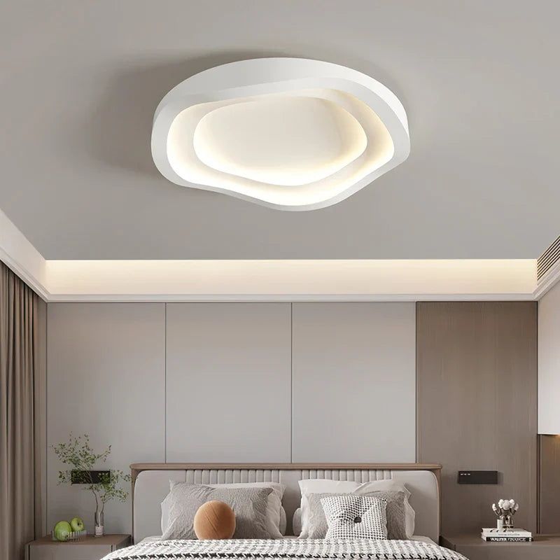 Afralia™ Smart LED Ceiling Lamp: Modern White Chandelier Ring Square Indoor Lighting