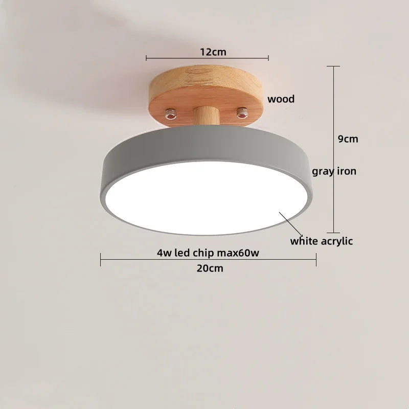 Afralia™ Acrylic Wood LED Ceiling Light – Nordic Indoor Lighting Fixture