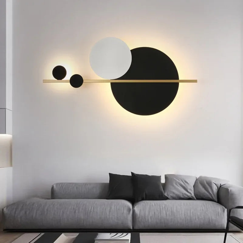 Afralia™ LED Wall Lamp Modern Nordic Minimalist Black White Bedroom Living Room