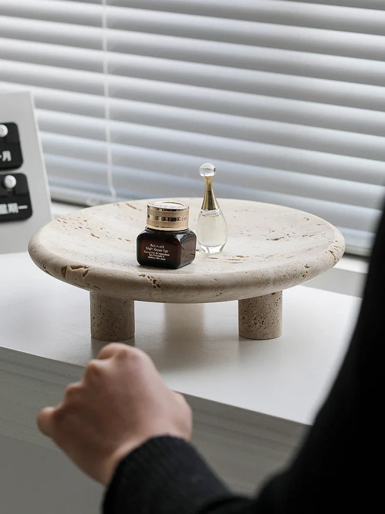 Afralia™ Marble Tray Bowl Stone Plate Vintage Decor for Jewelry & Perfume