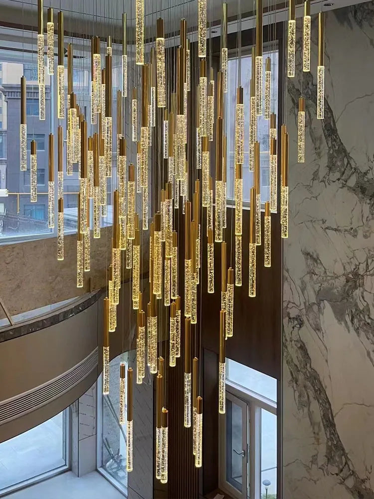 Afralia™ Large Luxury Crystal LED Chandelier for Living Room - Custom Hanging Lamps