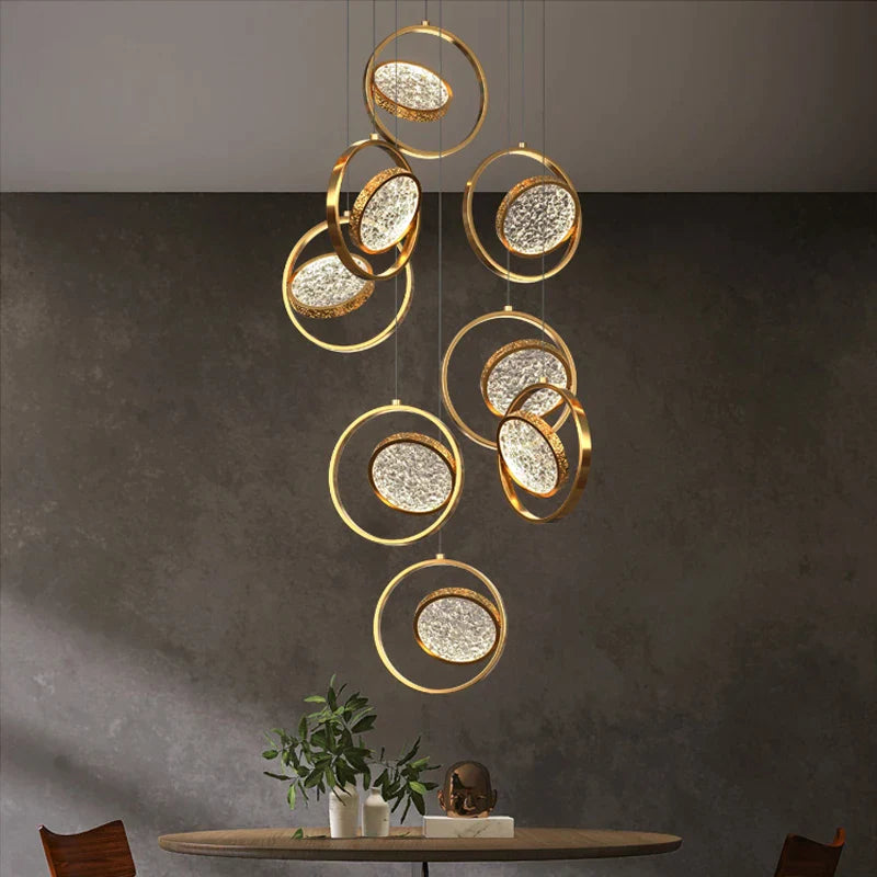 Afralia™ Circle LED Chandelier for Modern Villa Loft Hall Lighting