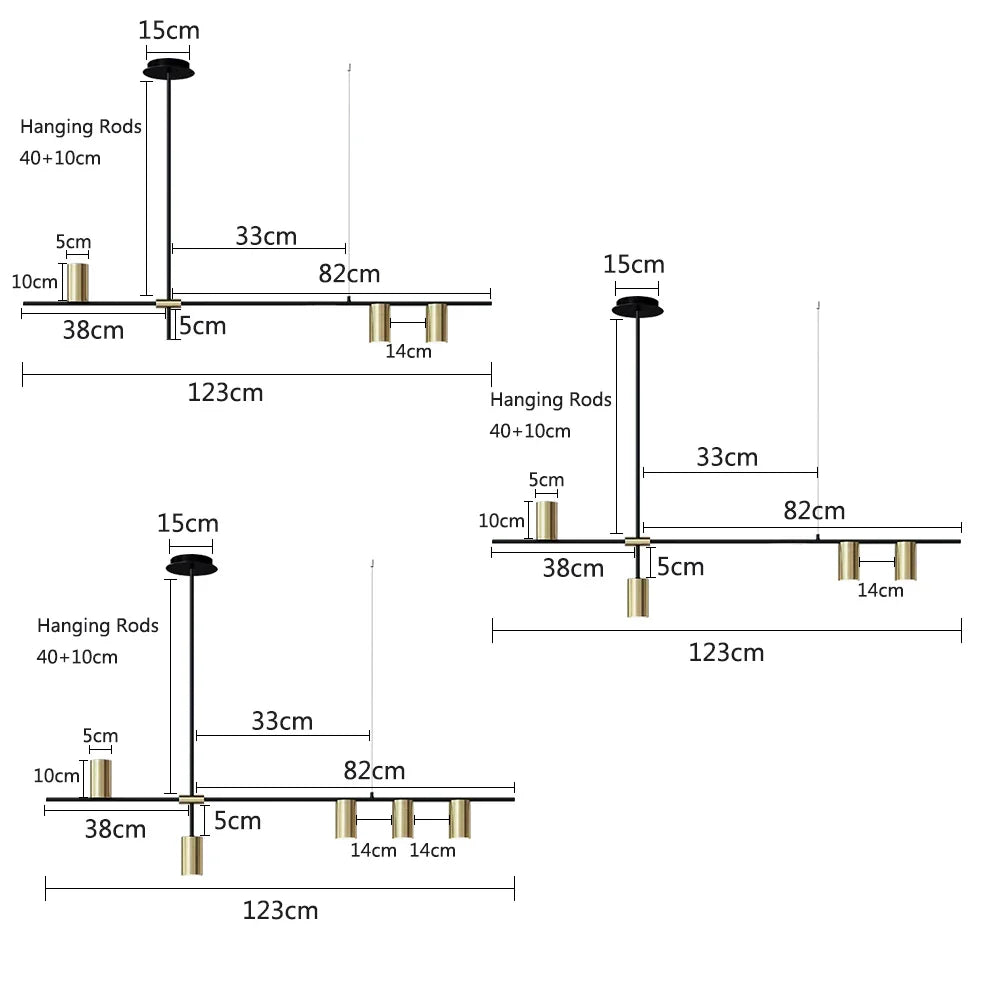 Afralia™ Black Chandelier Pendant Lights for Dining Table, Kitchen, Living Room