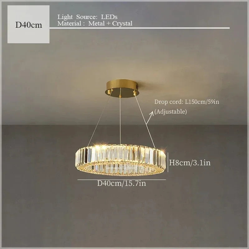 Afralia™ Crystal Ceiling Pendant Chandelier for Luxury Room Decor