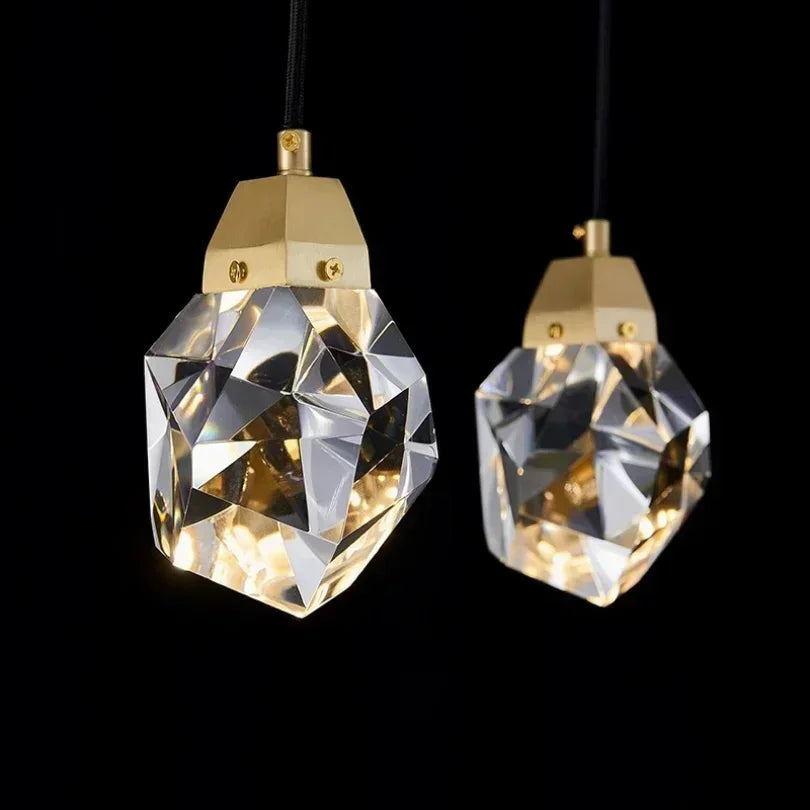 Afralia™ Modern LED Glass Crystal Pendant Light for Home Décor