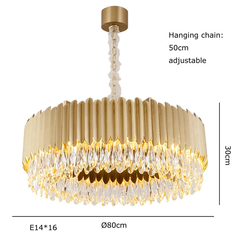 Afralia™ Crystal 2024 Ceiling Chandeliers: Modern Dimmable LED Round Lamps Black