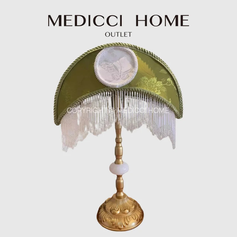 Afralia™ Crescent Moon Lampshade with Tassels - Victorian Style Medieval Desk Light Cover