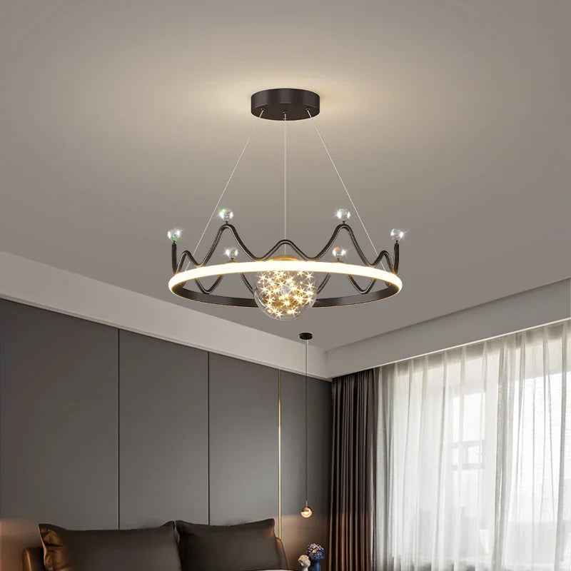 Afralia™ LED Gypsophila Chandelier for Modern Living Room Decor - Crown Ceiling Pendant Light