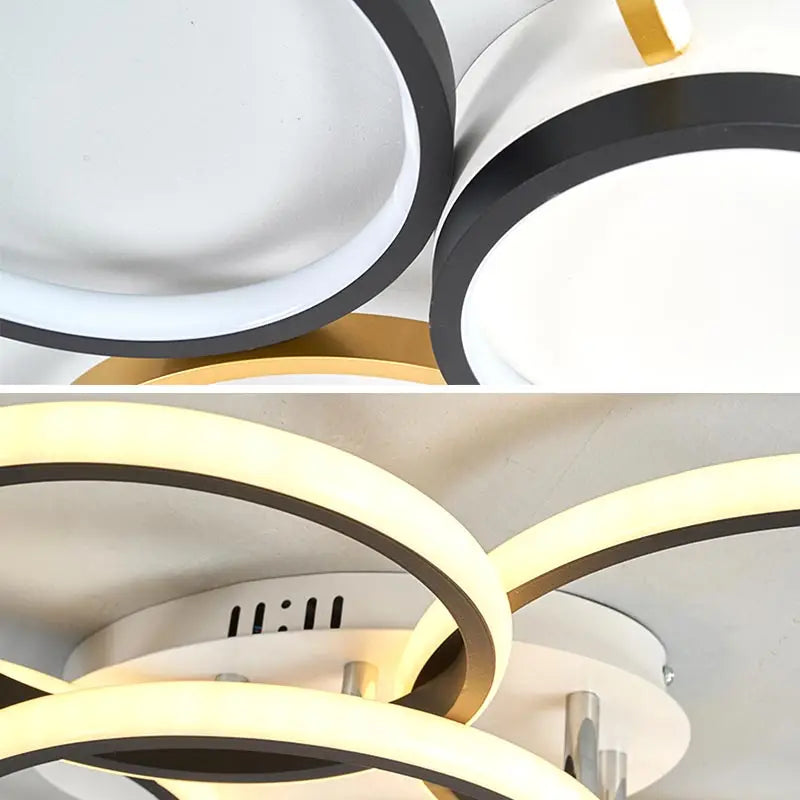 Afralia™ LED Ceiling Chandelier Remote Control Living Room Bedroom Kitchen Lamp White