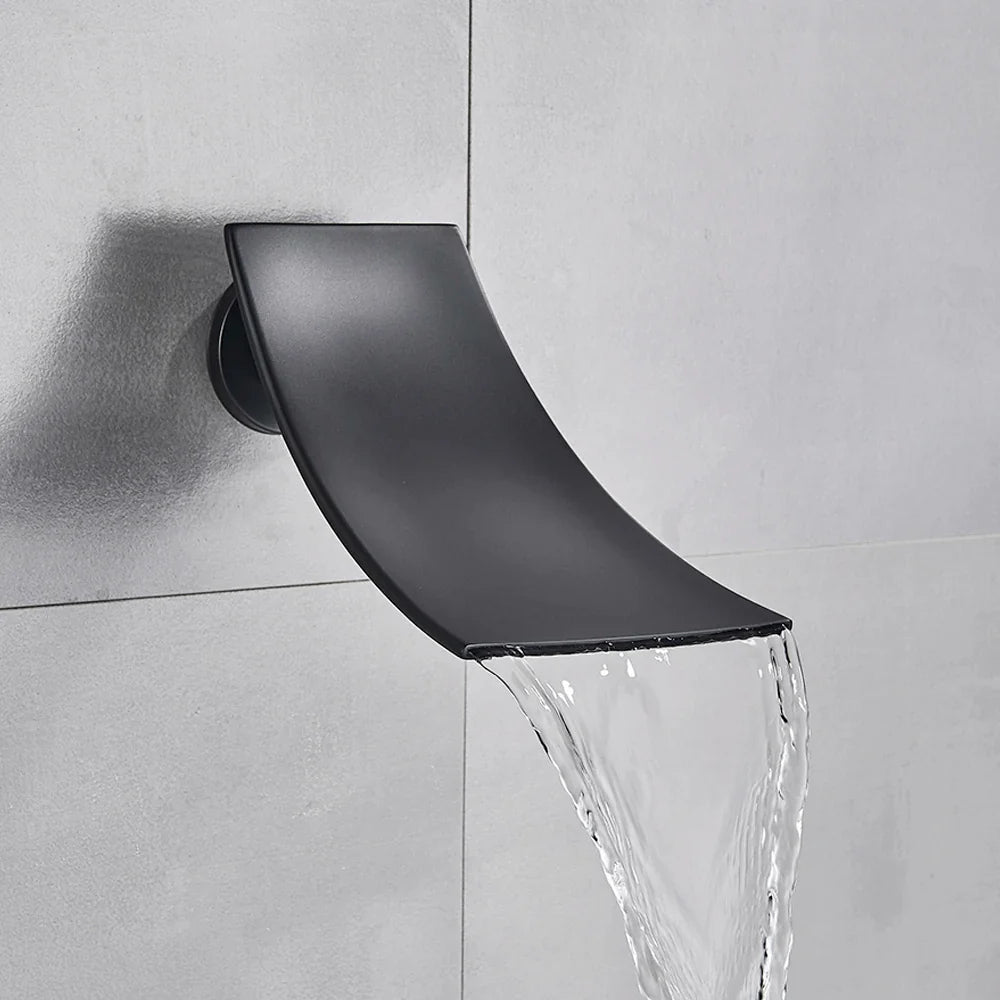 Afralia™ Waterfall Bathtub Faucet in Chrome/Gold/Black Finish, Single Handle Basin Nozzle