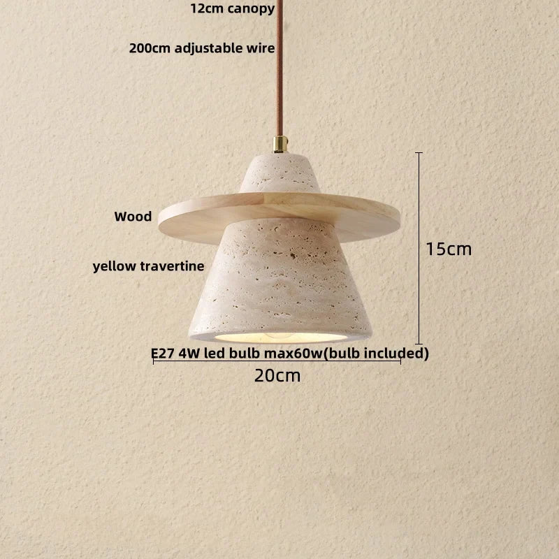 Afralia™ Stone Cave Yellow LED Pendant Lights for Home Decor and Wabi Sabi Style