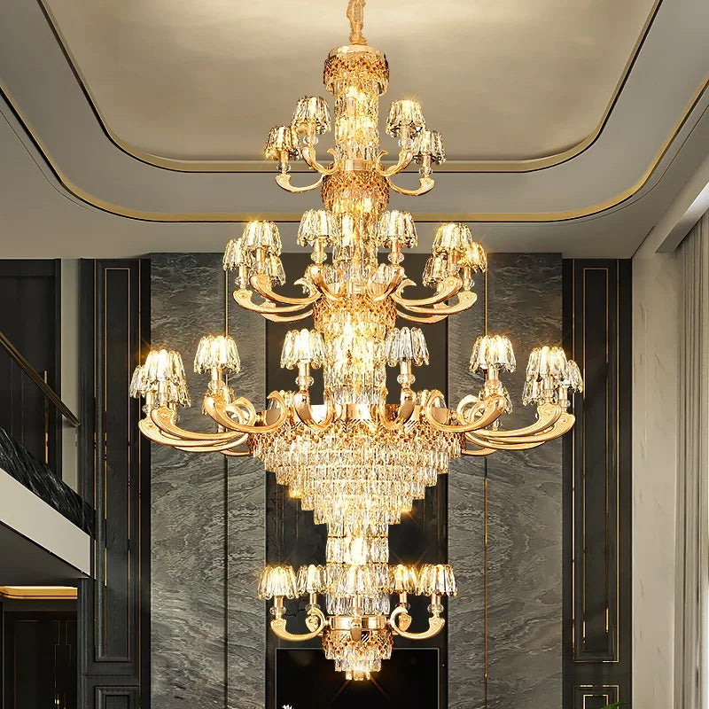 Afralia™ Crystal Luxury Chandelier: Elegant European Atmosphere Lighting for Living Room, Bedroom, and Restaurant