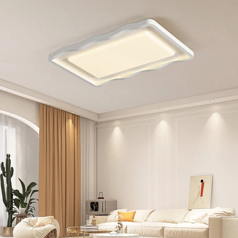 Afralia™ Cream Style LED Ceiling Lamps for Modern Simple Living Room Lighting
