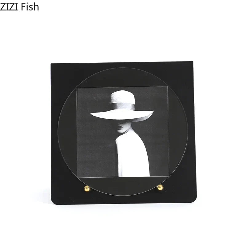 Afralia™ Metal Acrylic Square Photo Frame - Modern Home Decor & Gift