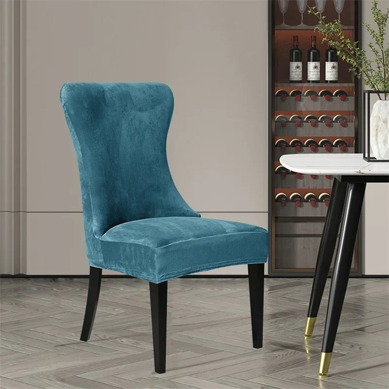 Afralia™ Velvet Fleece High Back Chair Covers: Elegant, Armless Seat Slipcovers