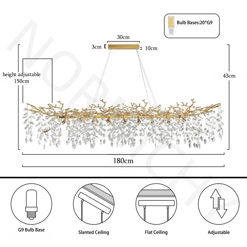 Afralia™ Nordic Crystal Chandelier: Elegant Sparkling Lustre for Dining & Living Room