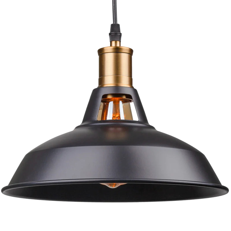 Afralia™ Industrial Farmhouse Black Pendant Light for Kitchen - E27 Based