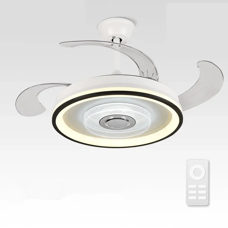 Afralia™ Crystal Chandelier LED Ceiling Fan with Remote Control Switch