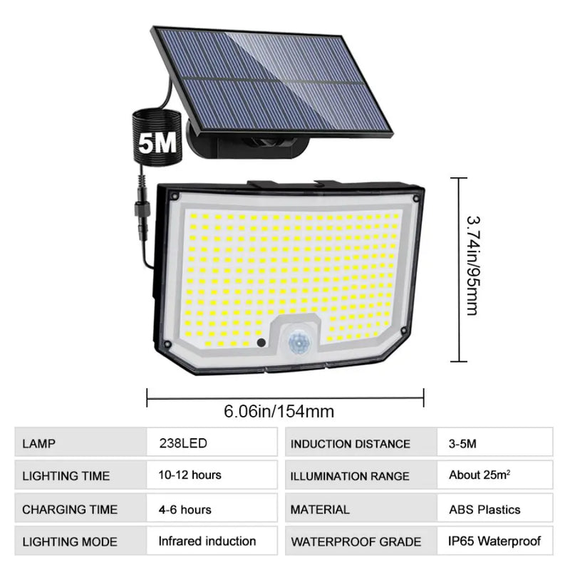 Afralia™ Solar Motion Sensor Street Light 328LED Outdoor Wall Lamp Waterproof IP65