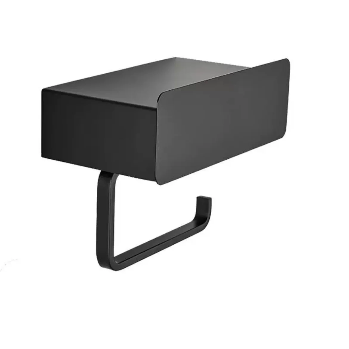 Afralia™ Toilet Paper Holder Cabinet: Wall Mounted Bathroom Tissue Rack Stand (Black/Grey)