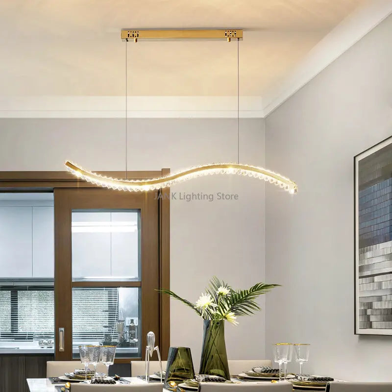 Afralia™ Luxury LED Crystal Chandelier: Modern Designer S-shaped Interior Lighting