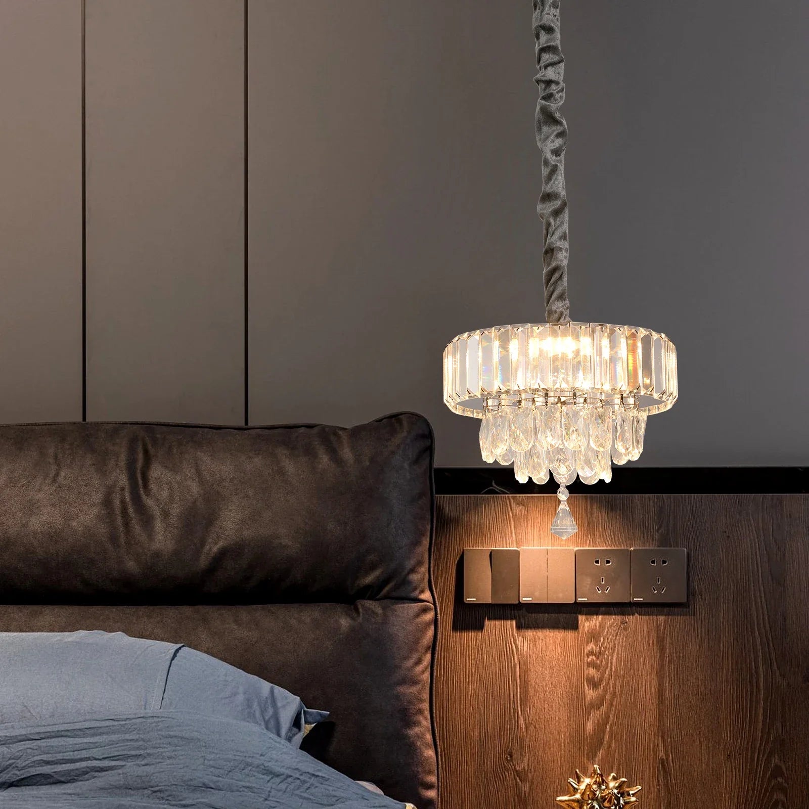 Afralia™ Crystal Pendant Chandelier: Modern Kitchen Island Ceiling Light