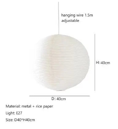 Afralia™ Akari Rice Paper Pendant Lights - Handwoven LED Hanging Lamp for Home Décor