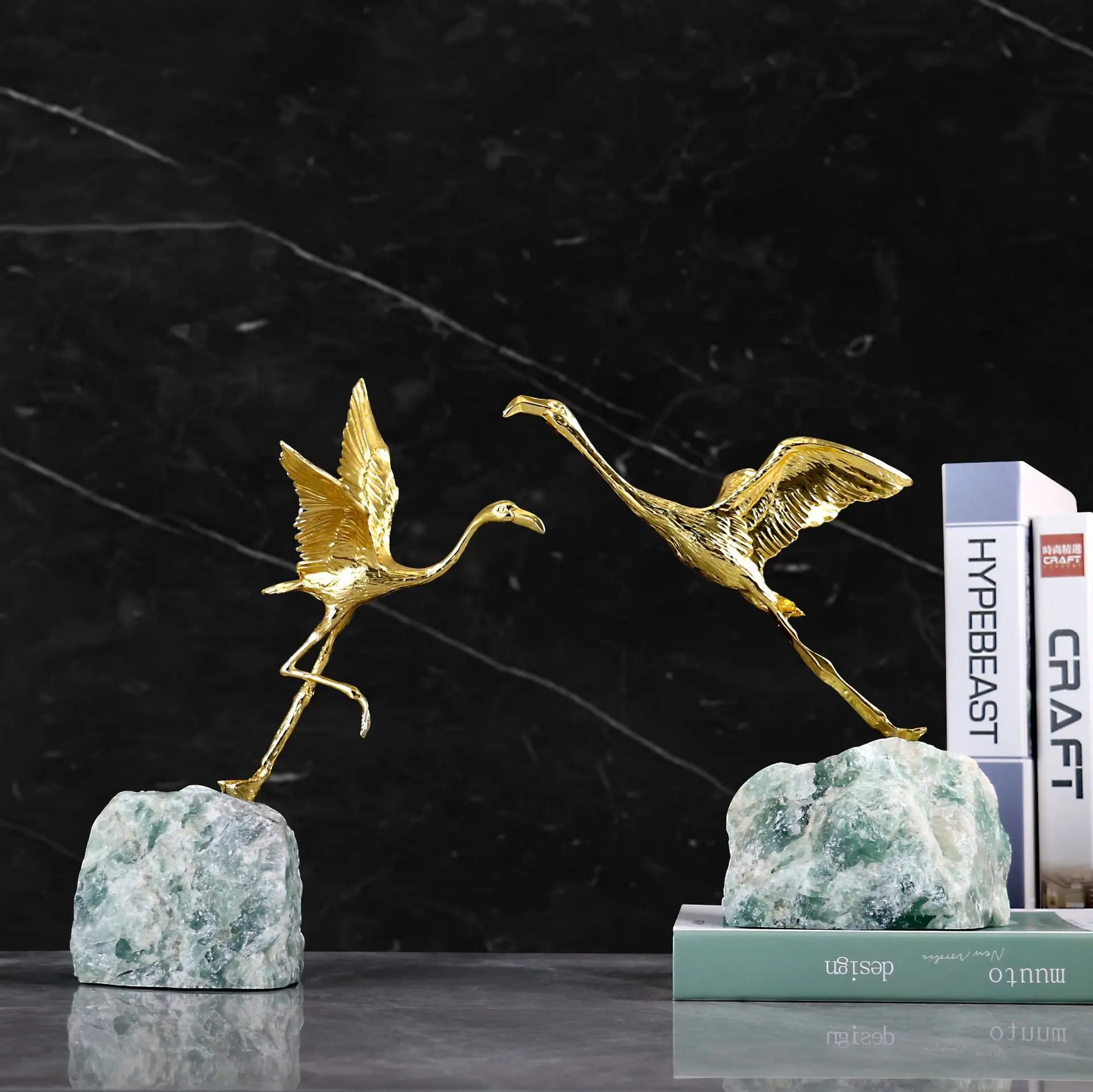 Afralia™ Modern Crane Wings Natural Stone Home Soft Decoration