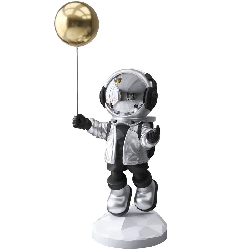 Afralia™ Balloon Astronaut Resin Home Decor Crafts Figurines Statue Sculpture Bookcase Decor