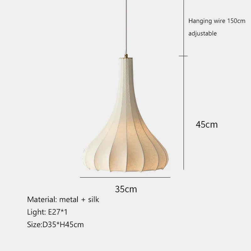 Afralia™ Silk Pendant Lights: Nordic Minimalist LED Chandelier for Dining Room, Bedroom, Bar
