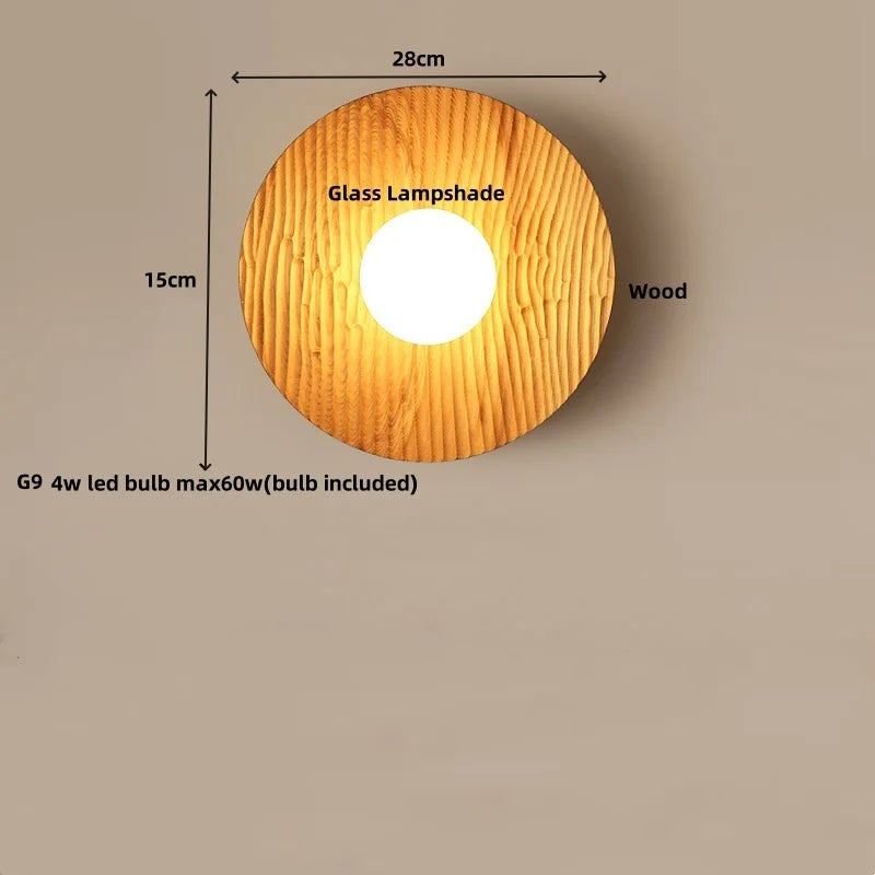 Afralia™ Wood LED Wall Sconce Light Modern Home Decor Appliance