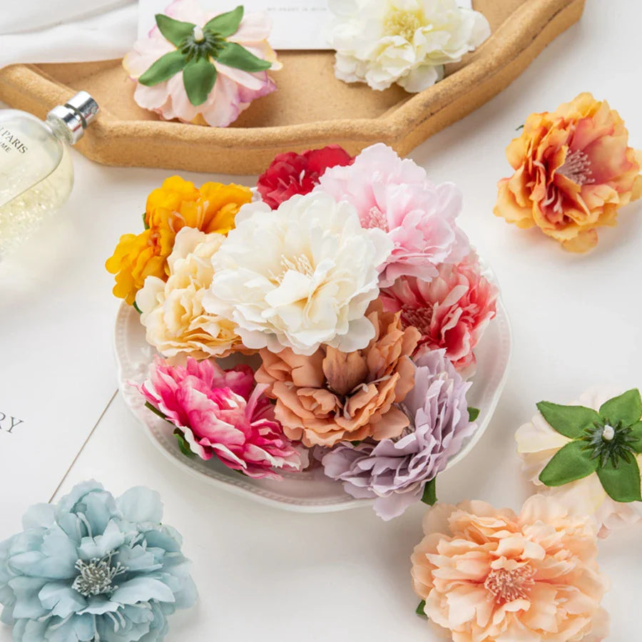 Artificial Peony Flowers Wall Scrapbook Decor Fake Silk Stamen Home Wedding Garden DIY Bouquet Afralia™
