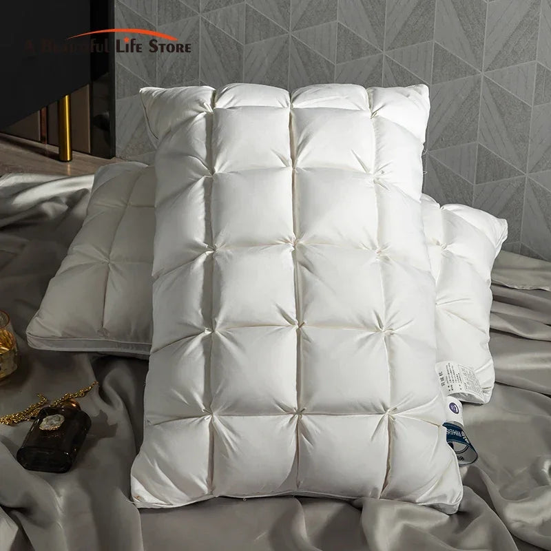 Afralia™ Luxury White Goose Down Orthopedic Pillow for a Fluffy, Cozy, and High-Quality Sleep