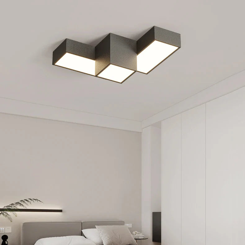 Afralia™ Modern Minimalist Square LED Ceiling Lamp Creative Geometry Light Home Decor Lighting