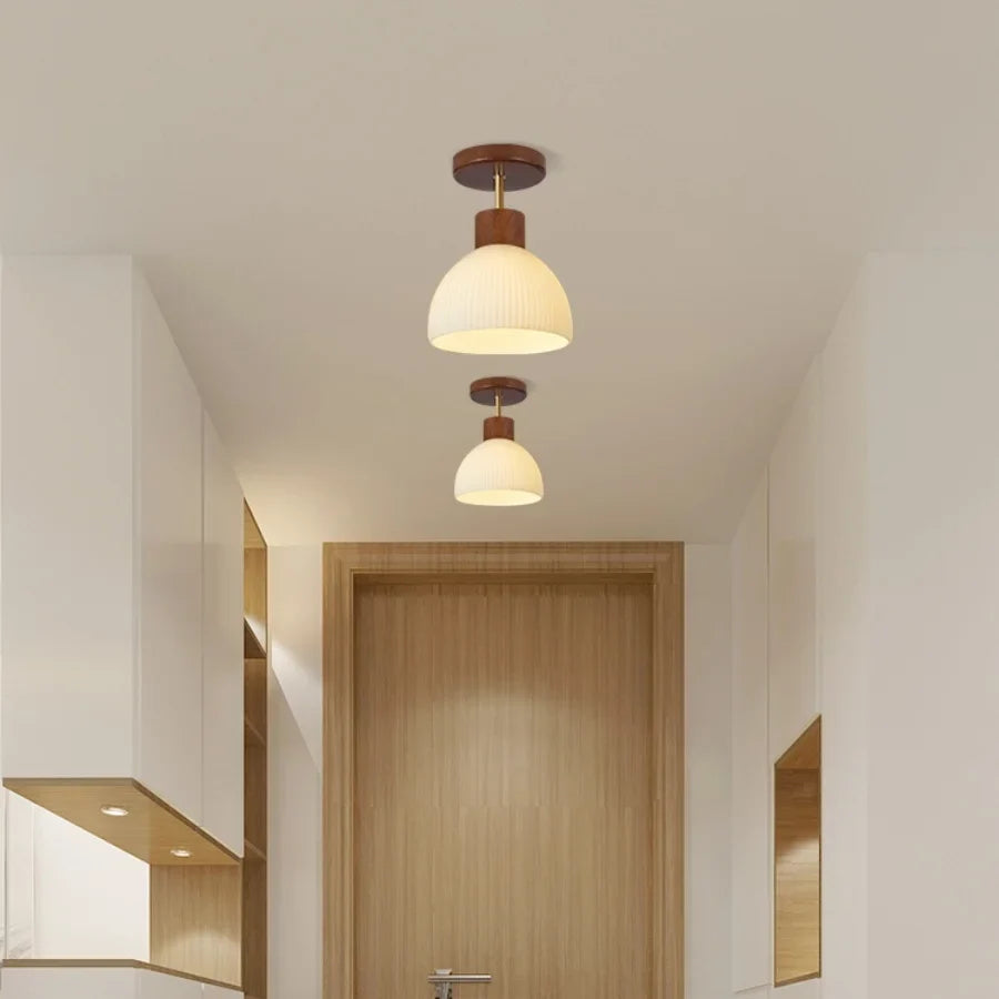 Afralia™ White Glass LED Ceiling Lamp Modern Living Room Bedroom Light