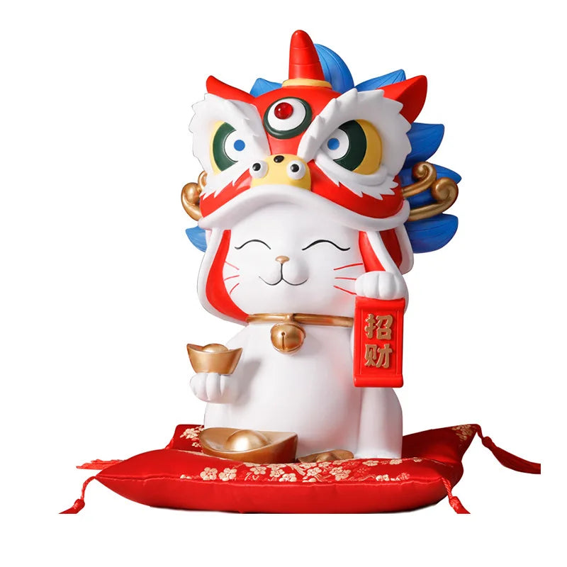 Afralia™ Lucky Cat Resin Home Decor, Symbol of Wealth and Luck, Perfect for Store Openings