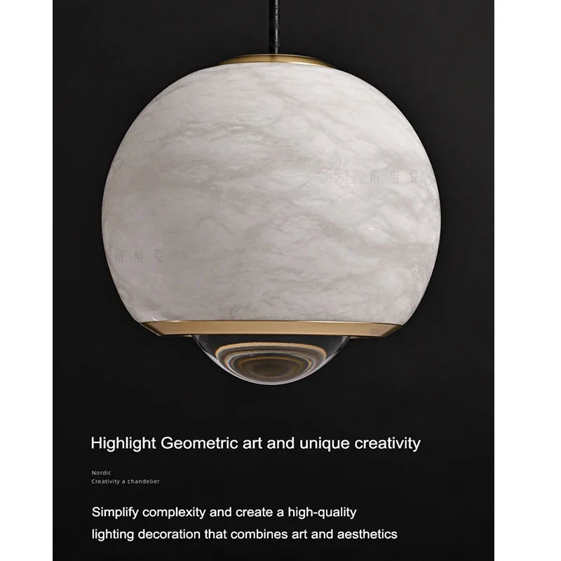 Afralia™ Marble Designer Chandelier for Living Room Bedside Bar Table