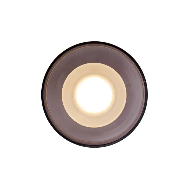 Afralia™ Loft LED Wall Lamp Clear Gray Glass Sconce Black Metal