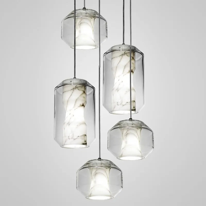 Alabaster Marble LED Pendant by Afralia™ - Modern Dining Room Kitchen Fixture
