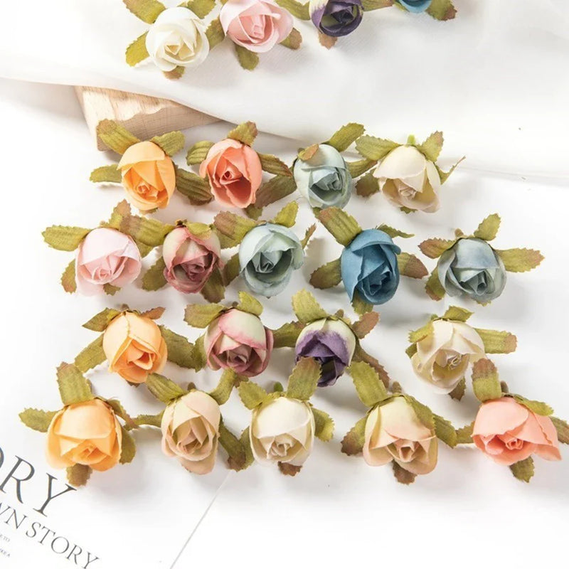 Afralia™ Mini Silk Rose Flowers for Christmas Wedding Decoration Bouquet