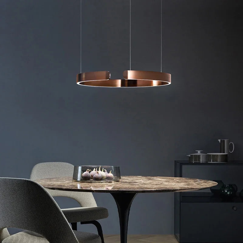 Afralia™ LED Ring Chandelier: Modern Dining Room Table Lighting & Home Decoration
